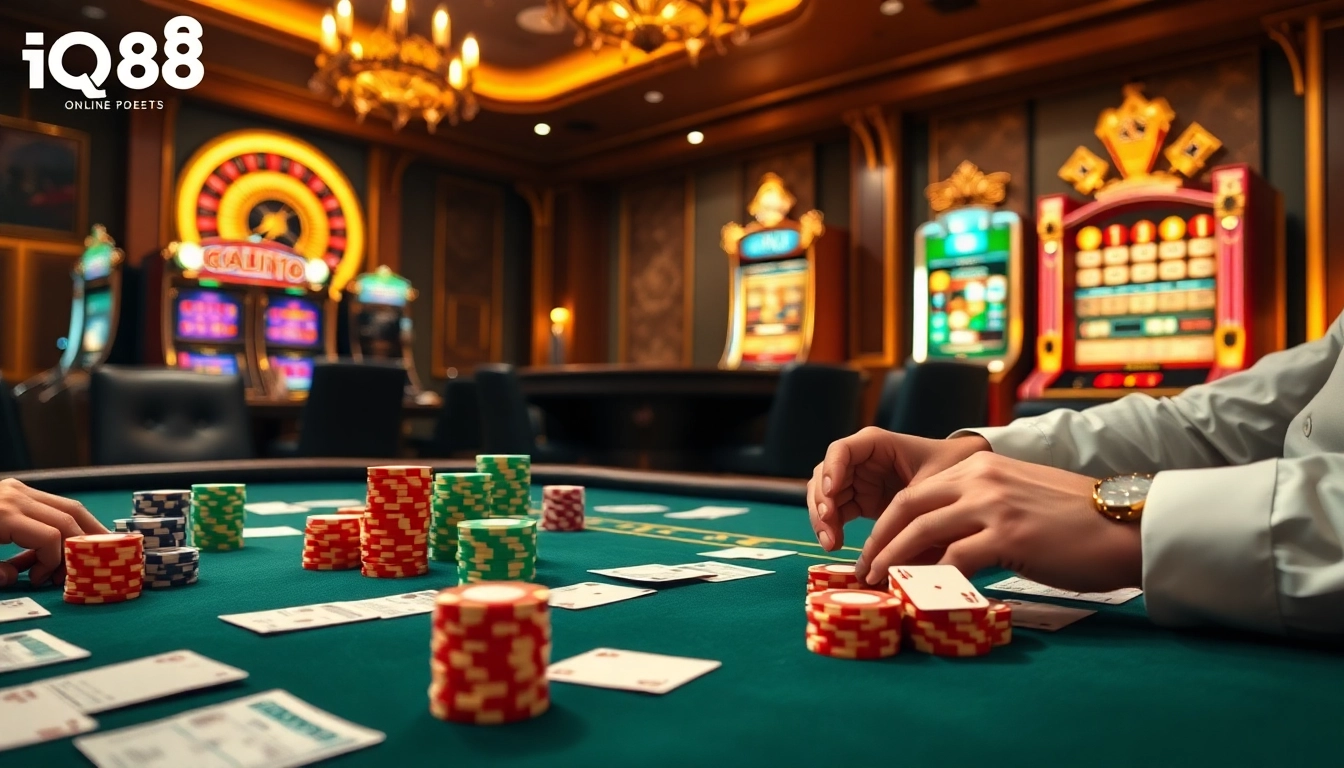 Engage in high-stakes poker and exciting games at iq88 casino.