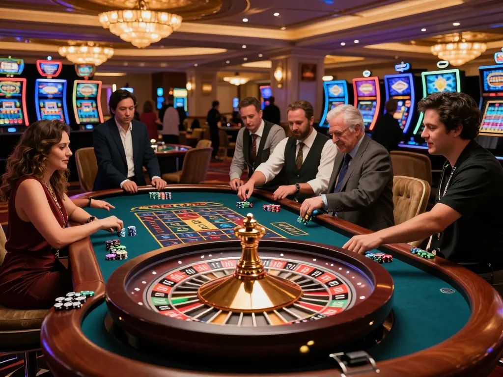 Players engaging in a thrilling roulette game at ve88 casino, capturing the excitement of placing bets.
