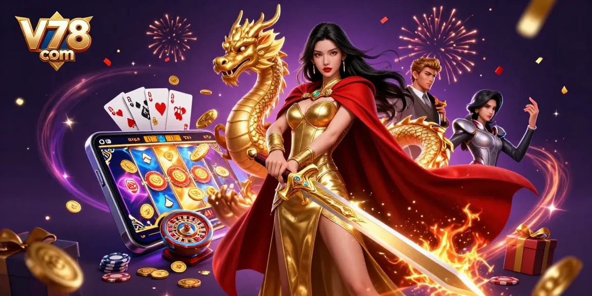 Rasakan sensasi bermain dengan V78 com, di mana gulungan slot dan visual menakjubkan bertemu dalam ilustrasi kasino yang dinamis ini.