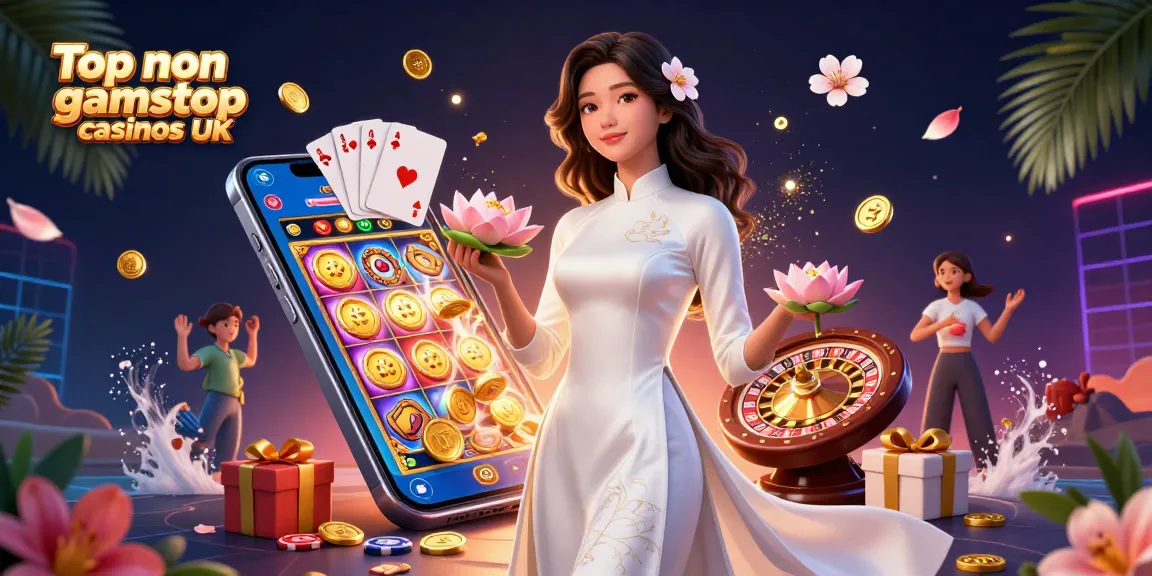 Experience the excitement of Top non gamstop casinos UK with vibrant gaming visuals and dynamic casino elements.