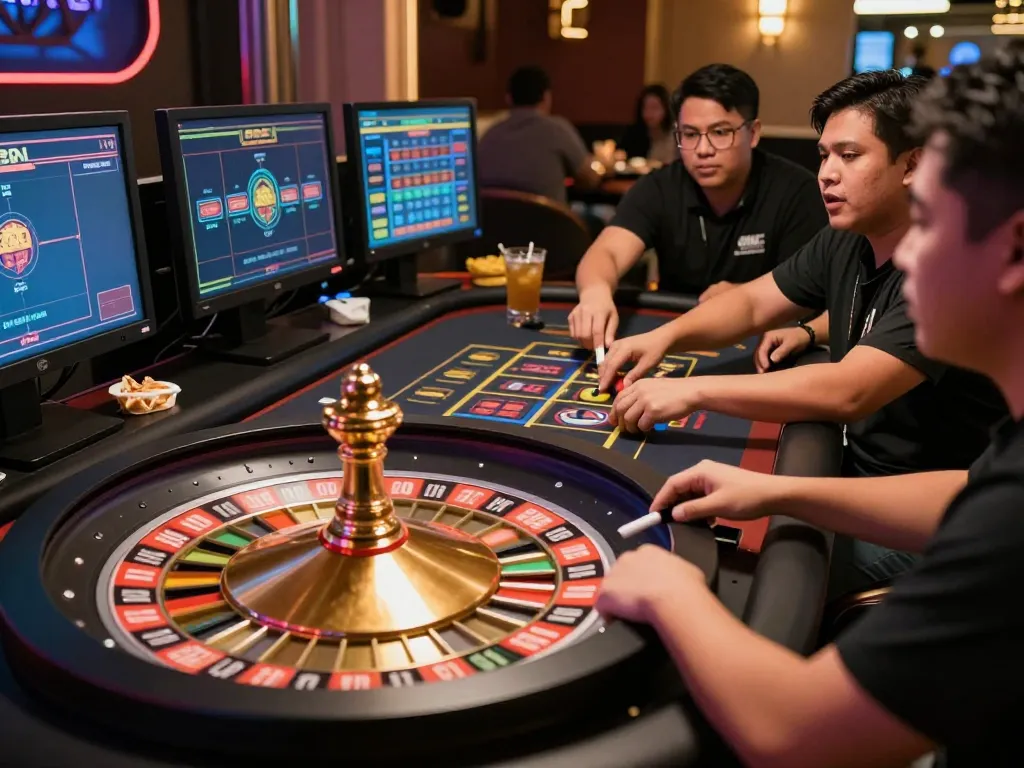 PHTAYA players enjoying a live casino roulette game with anticipation