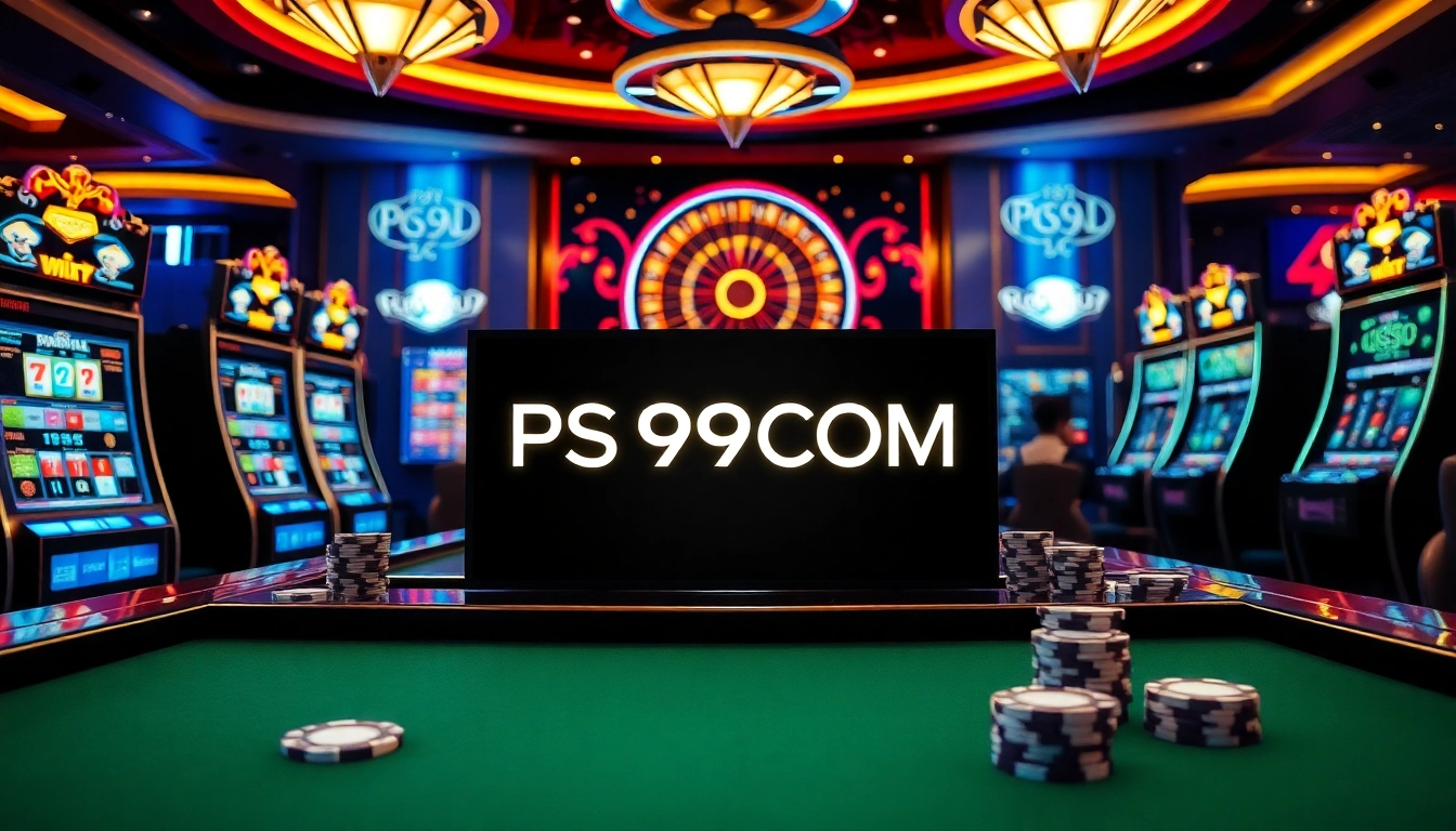 Experience thrilling gameplay with PS99COM surrounded by vibrant casino elements.