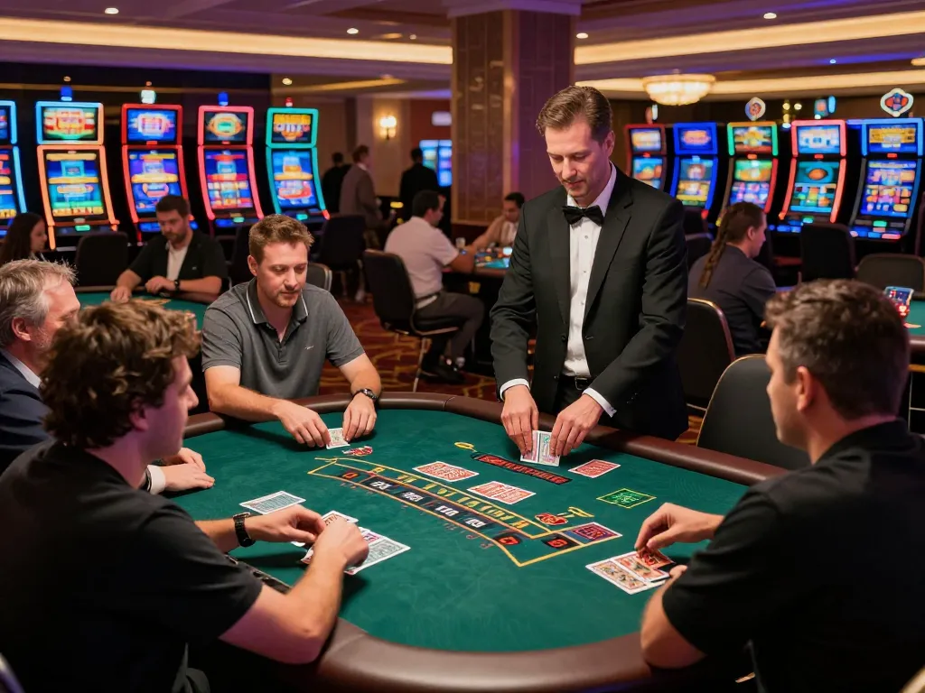 Players enjoy strategy and excitement at 789betgo casino floor, showcasing dynamic gaming atmosphere
