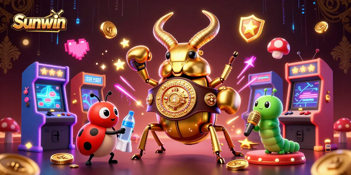 Engage with Sunwin's casino excitement through colorful 3D game-themed illustration.