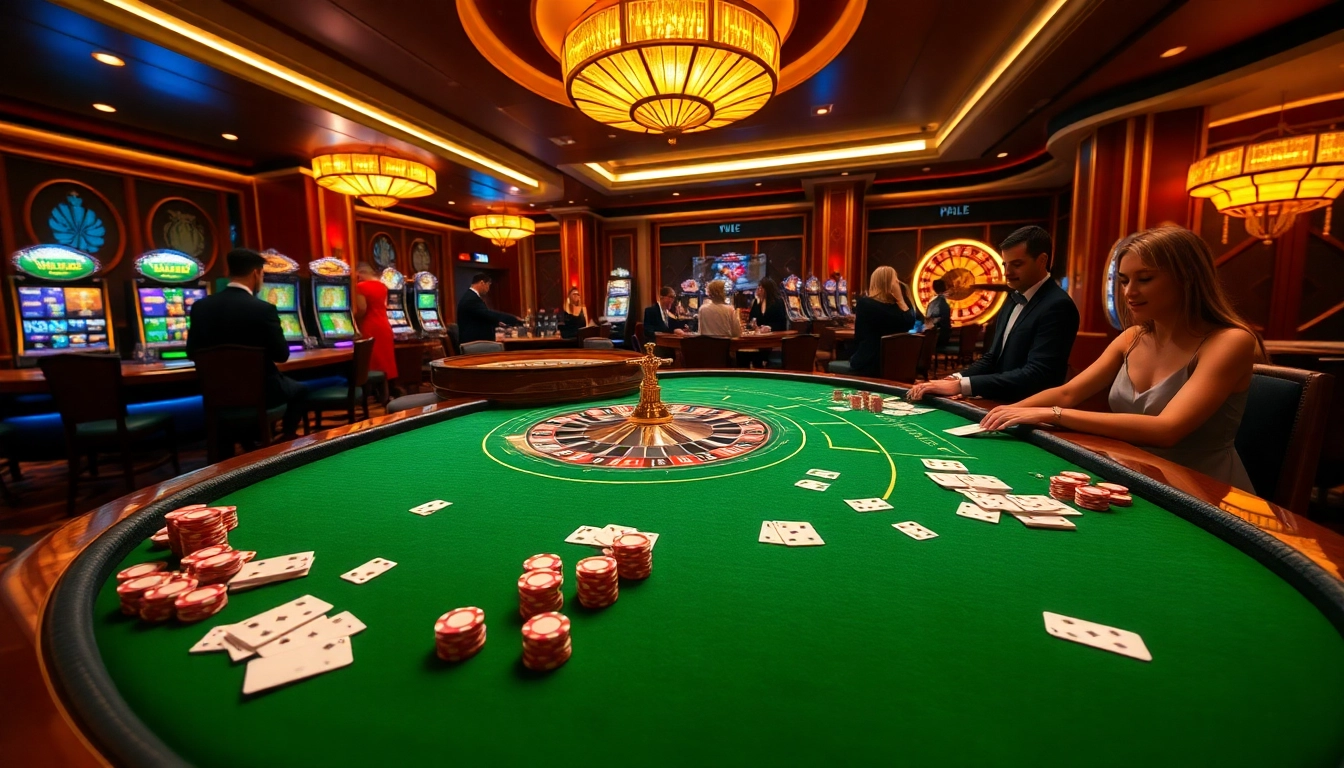 Players enjoying engaging games at SODO66 casino with colorful tables and vibrant atmosphere.