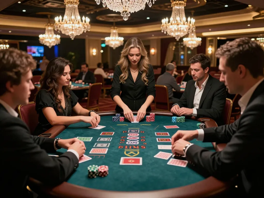 Players at Baccarat table in a luxurious SC88 casino, enjoying live dealer action in upscale ambiance