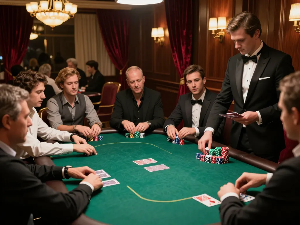 qq88 poker players engaging in a competitive game with stacks of chips and cards visible