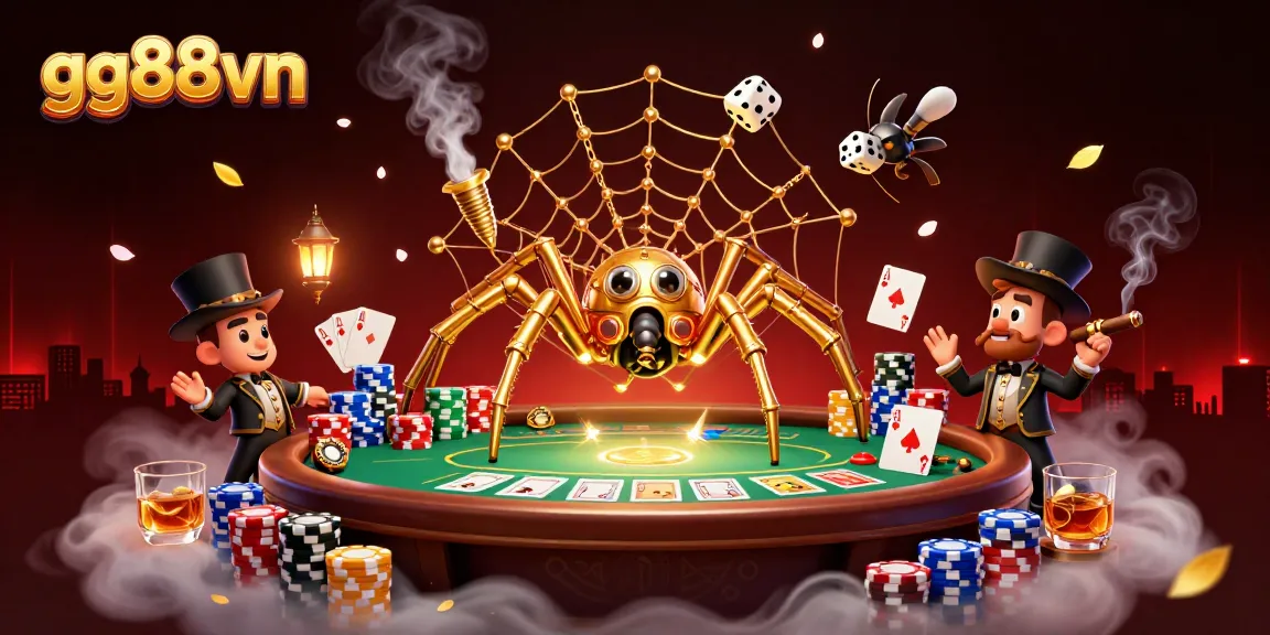 Experience the excitement of gg88vn with a vibrant steampunk casino scene featuring intricate game elements.