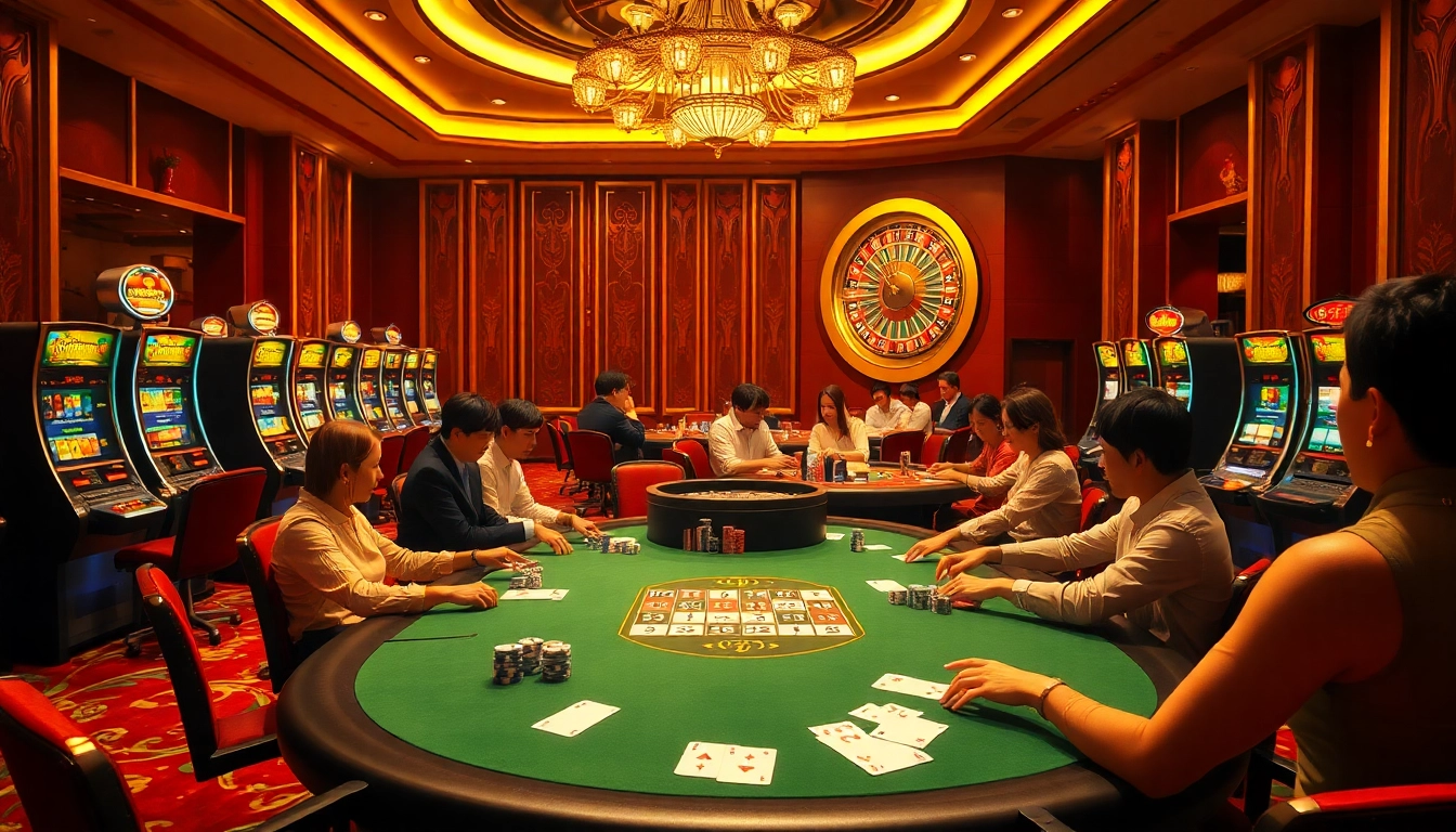 Soi cầu 24h players analyzing strategies at a luxurious casino table.
