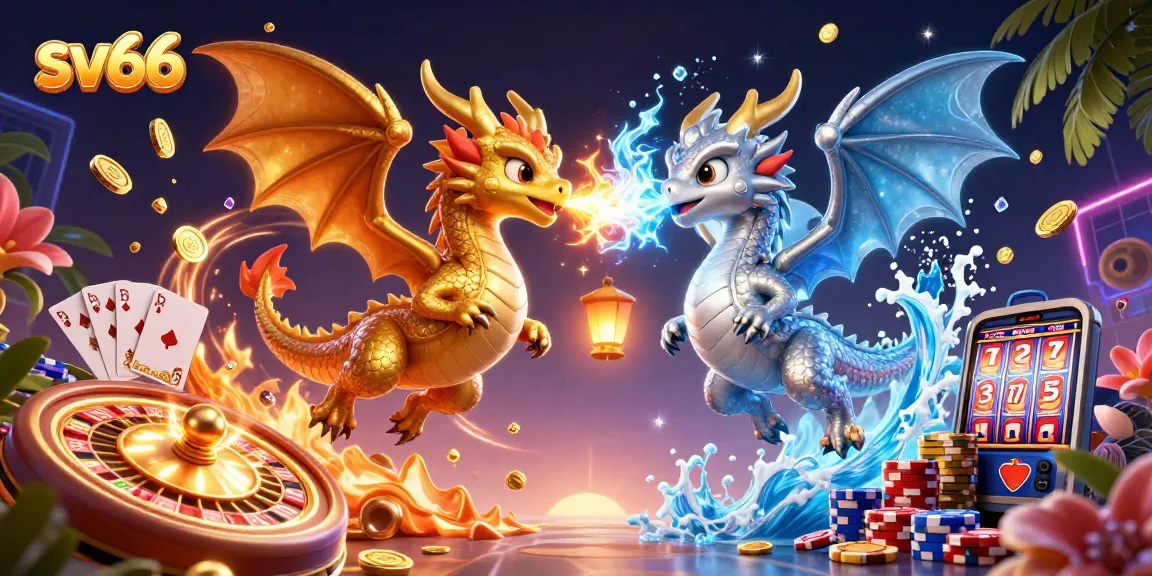 Experience incredible wins with sv66's golden and silver dragons in a dynamic casino setting.