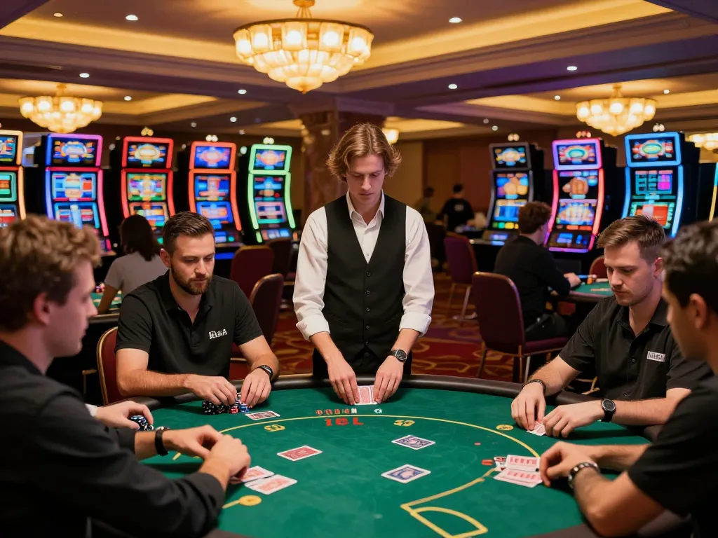 Players engage in strategic poker gameplay at 79club's premium casino tables, capturing the excitement and luxury of gambling.