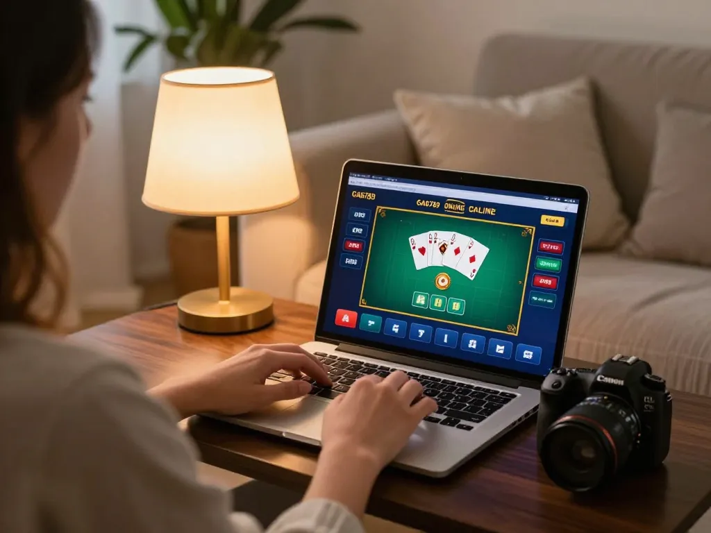 Engaging in strategic gameplay on GA6789 online casino from a cozy home setup.