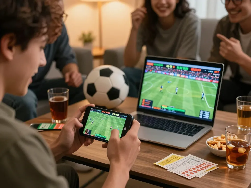 Engaging online sports betting experience on https://lucky88.sbs/ with friends, showcasing excitement and strategy.