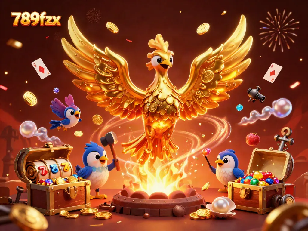 Experience the thrilling action at 789fzx with molten golden phoenix and dynamic slots scene.