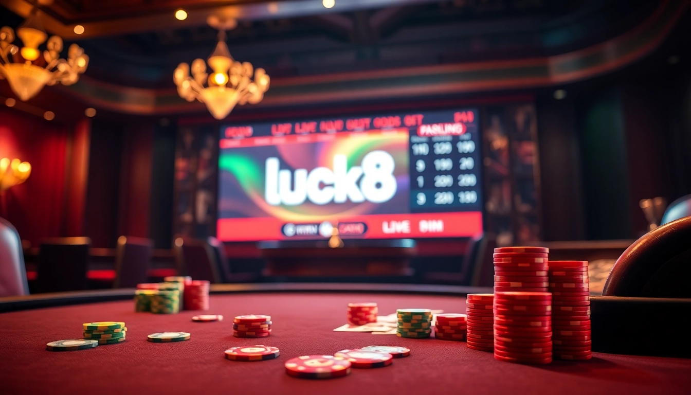 Experience high-stakes action with luck8 at a vibrant casino poker table.