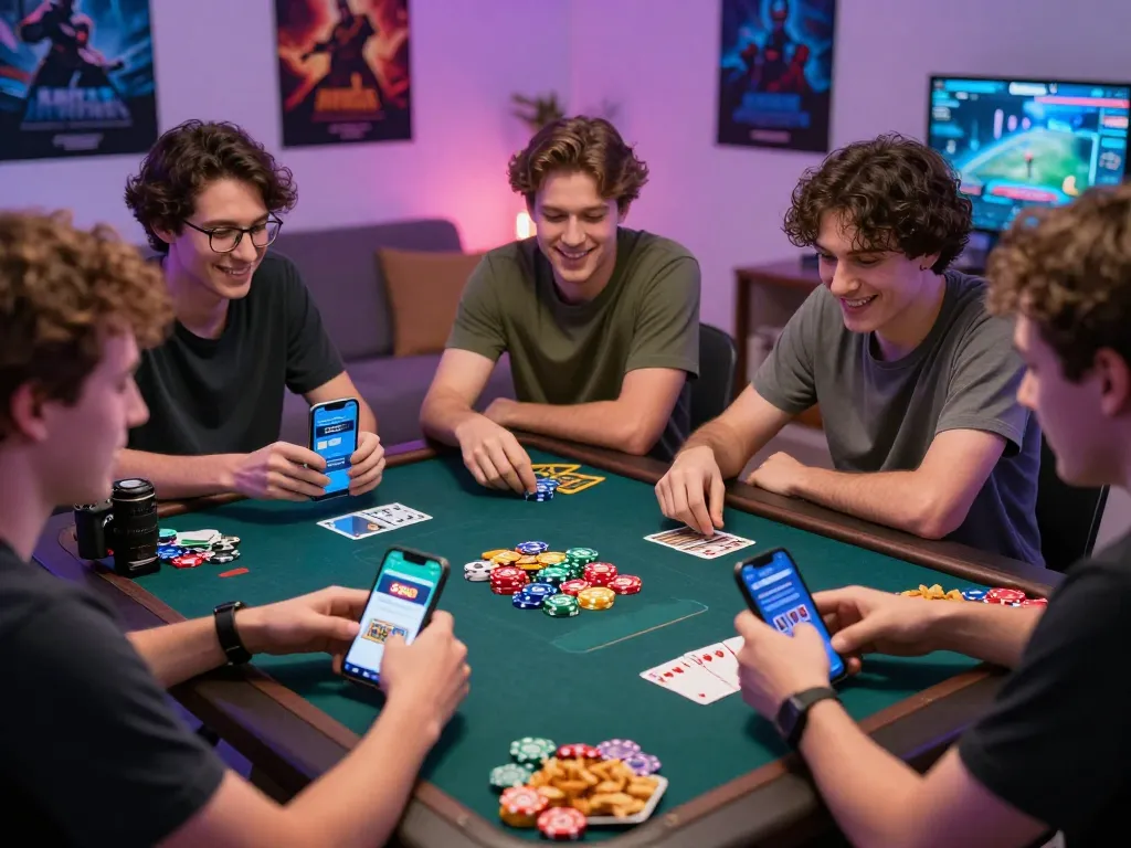 Group enjoying a thrilling game night with the SC88 online betting app, showcasing excitement and engagement.