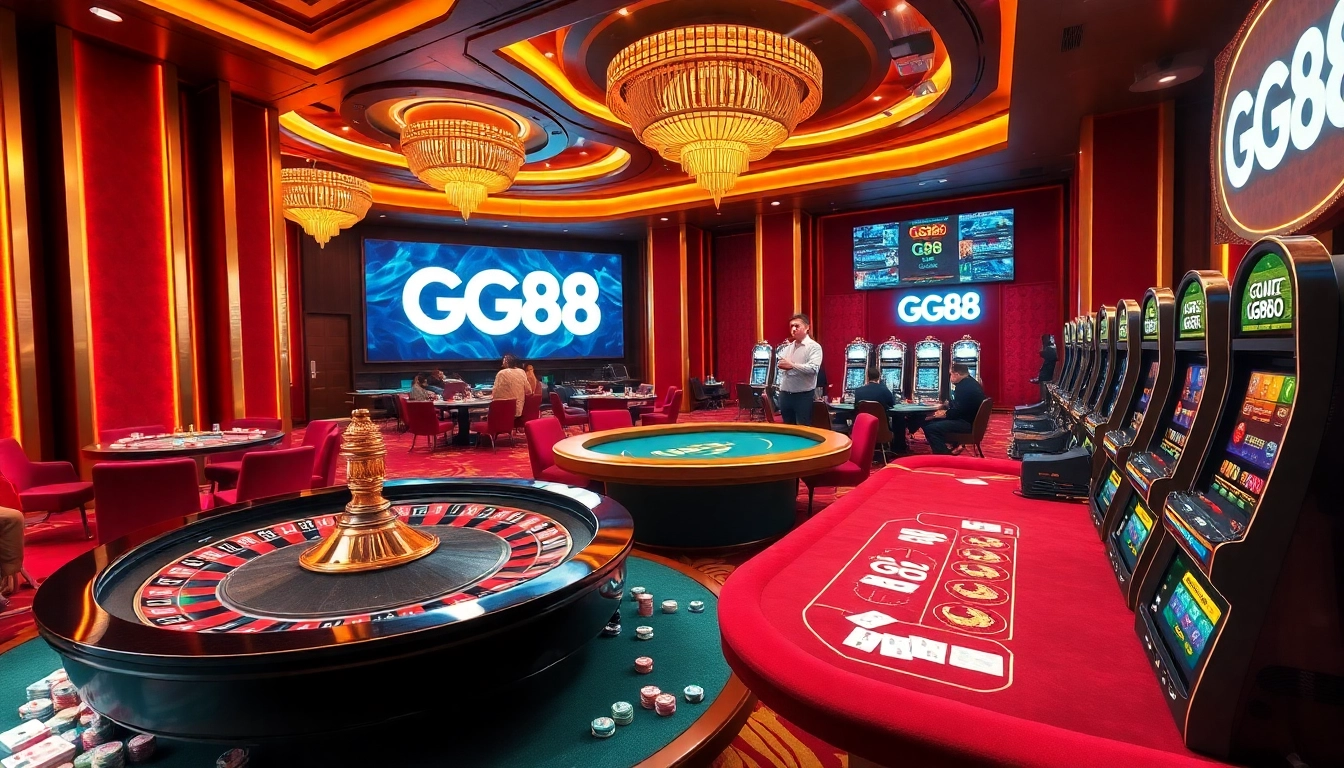 Experience the excitement of GG88 at a luxurious casino with vibrant games and thrilling bets.