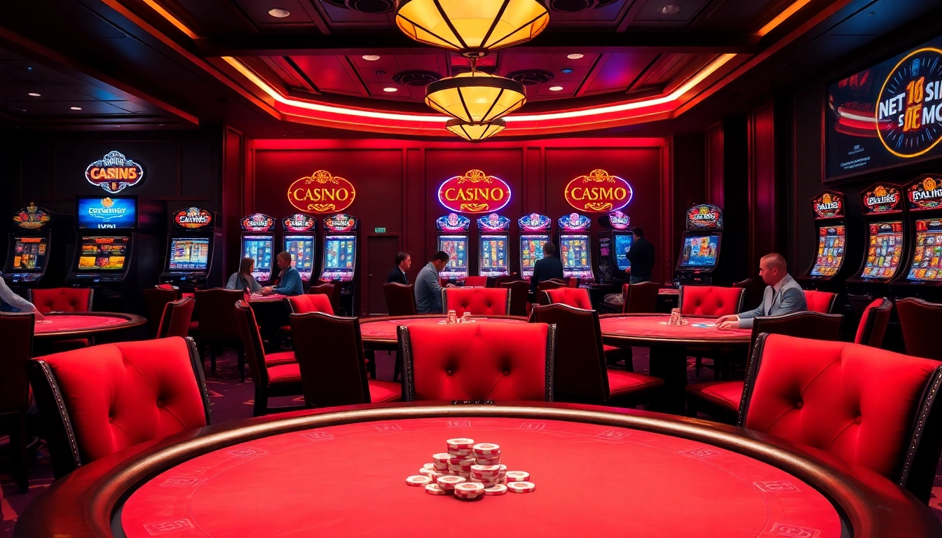 S8 casino setting with poker tables, vibrant players, and advanced betting technology.