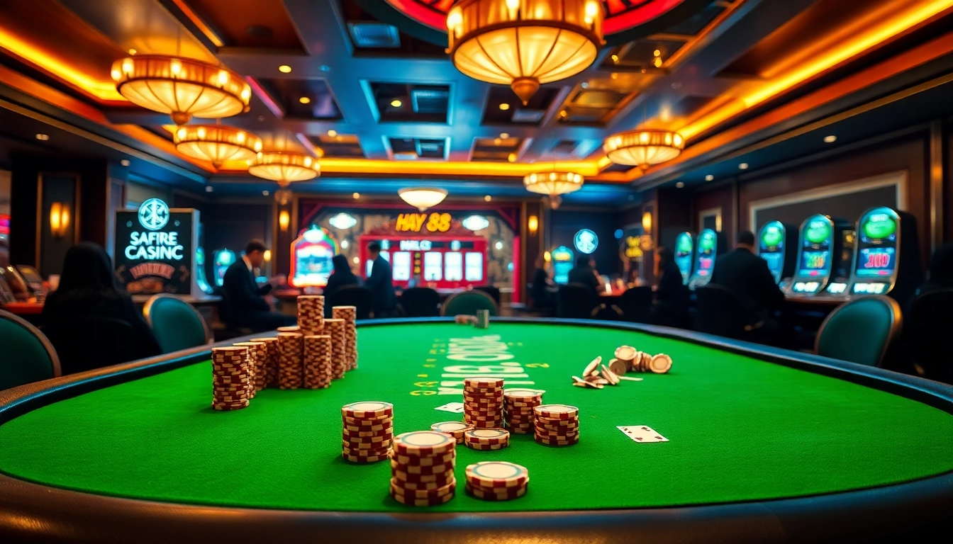 Experience excitement at Hay 88 casino with vibrant poker games and luxury decor.