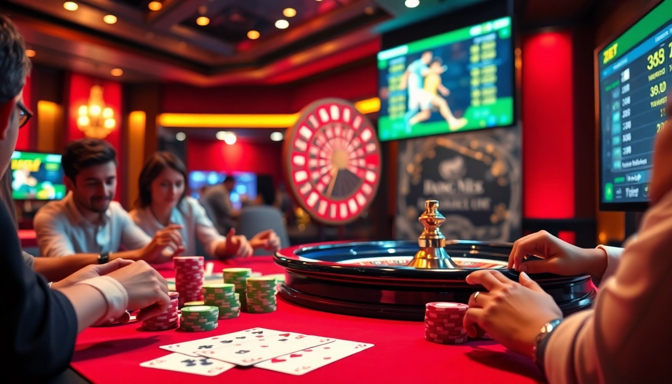 ZBET gaming scene showcasing casino action with vibrant poker chips and roulette wheel.