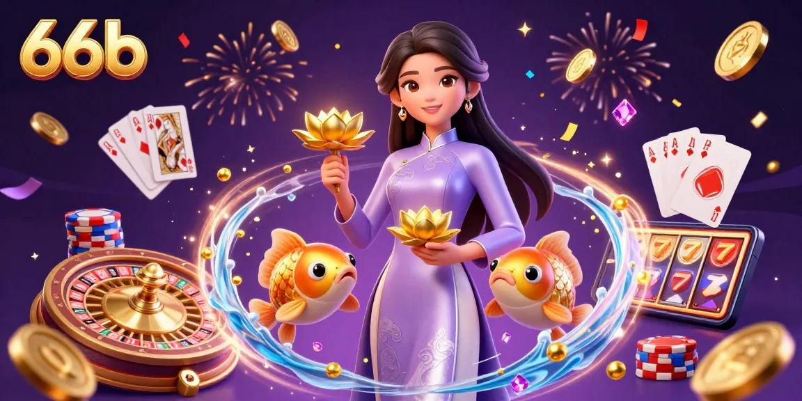 Experience thrilling wins with 66b in this vibrant casino celebration featuring spinning roulette and golden koi fish.