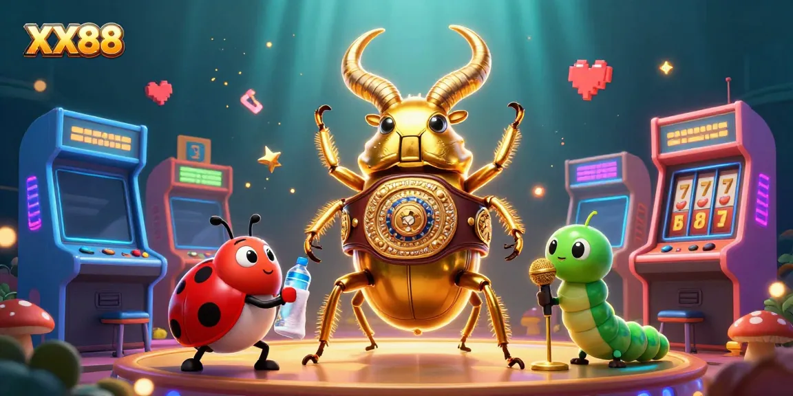 Experience the excitement of XX88 with vibrant casino games and immersive characters in a dynamic scene.