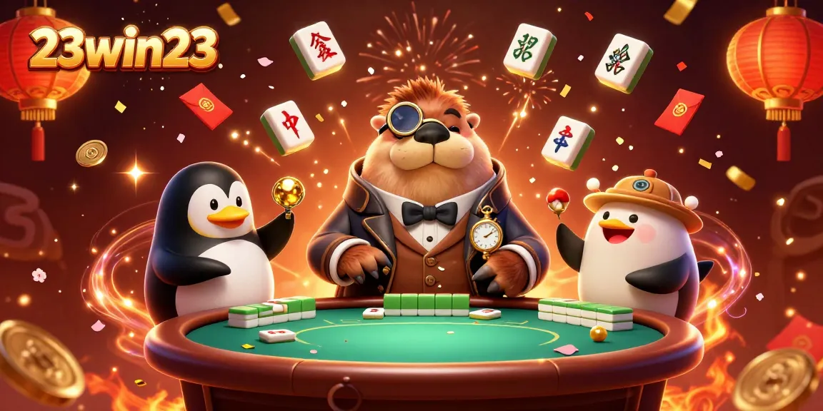 Experience thrilling online gambling action at 23win23 with vibrant characters and casino elements.