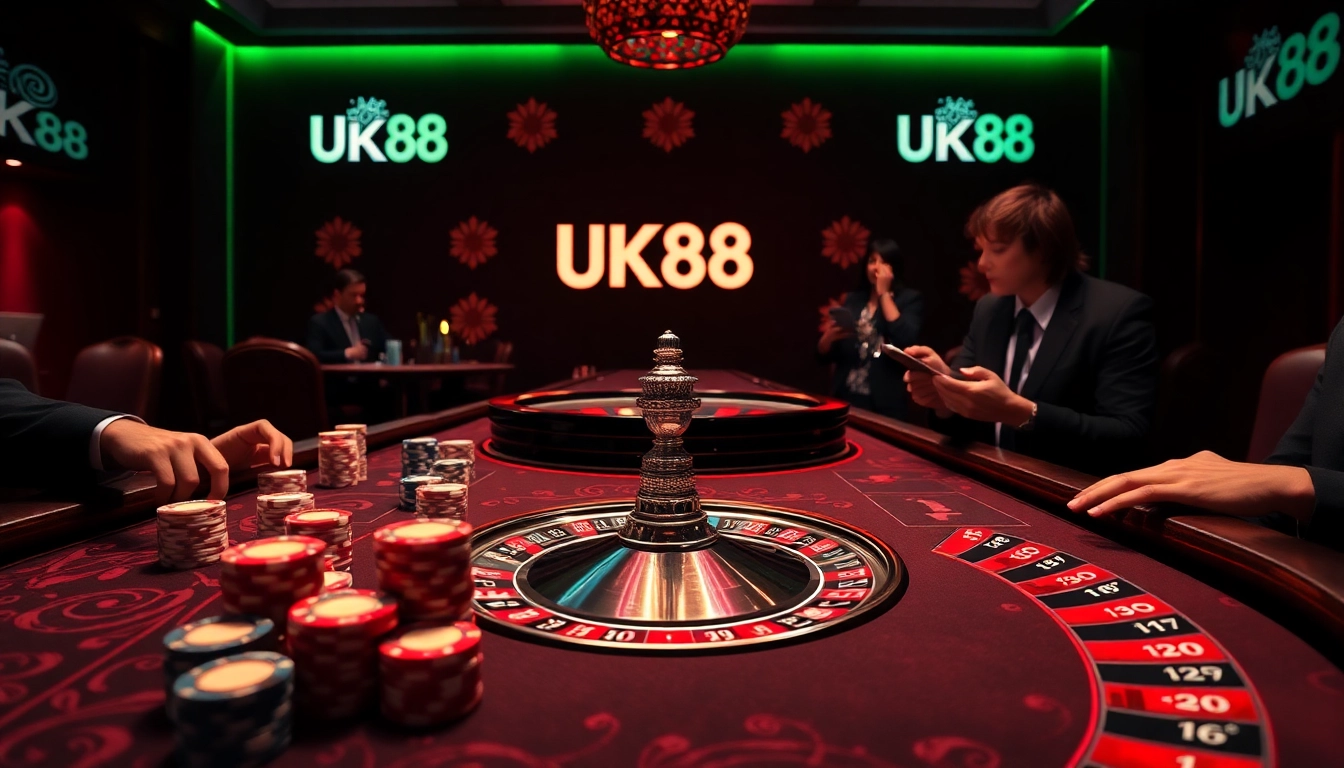 Experience thrilling gameplay at UK88 with vibrant casino tables and dynamic betting action.