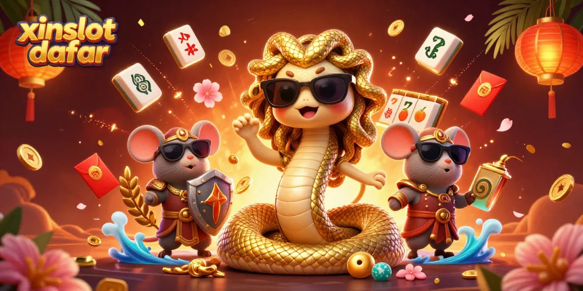 XINSLOT daftar captivating game scene featuring lively characters and dynamic slot elements