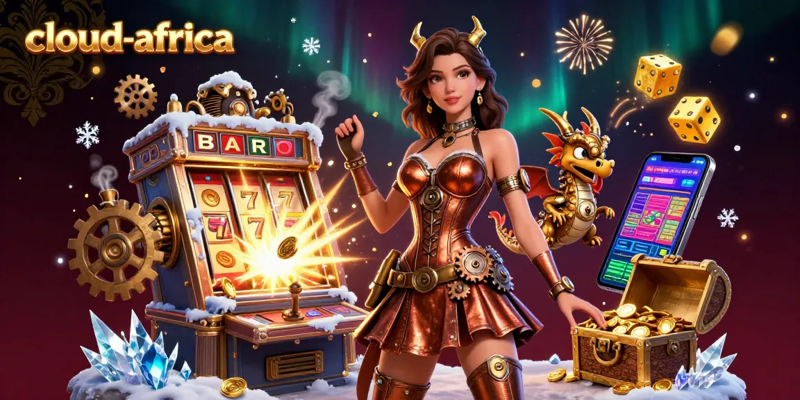 Engage with cloud-africa's thrilling casino excitement featuring vibrant slot machines and steampunk fantasy elements.