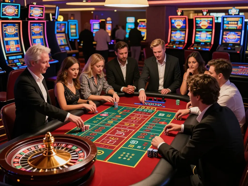 Experience the excitement of luck8 at the roulette table with players placing bets.