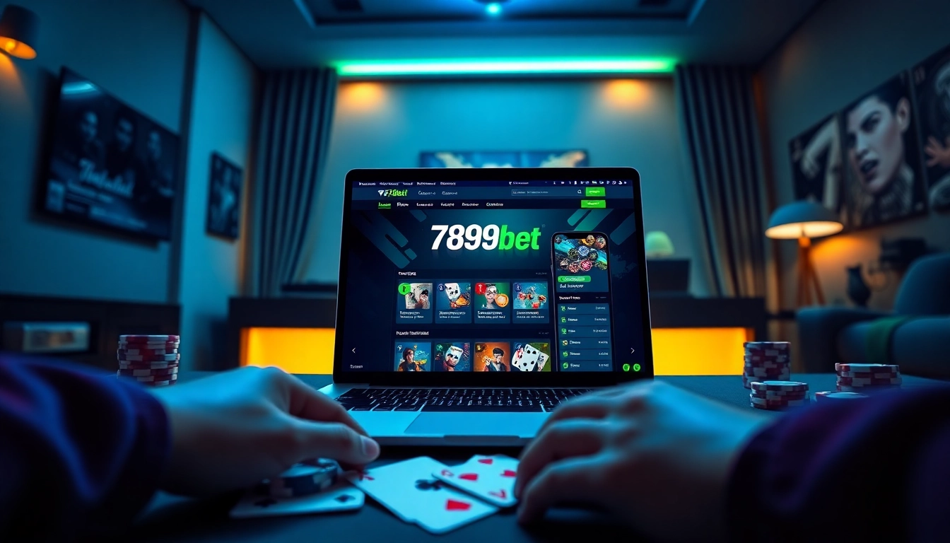 Experience the excitement of online betting with 789bet on a sleek laptop.