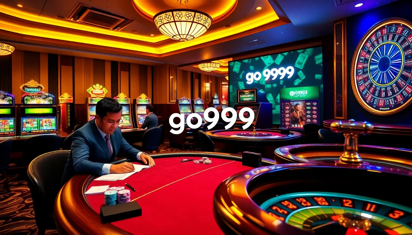 Engage in thrilling gambling at go999 with vibrant slots, poker, and roulette tables.