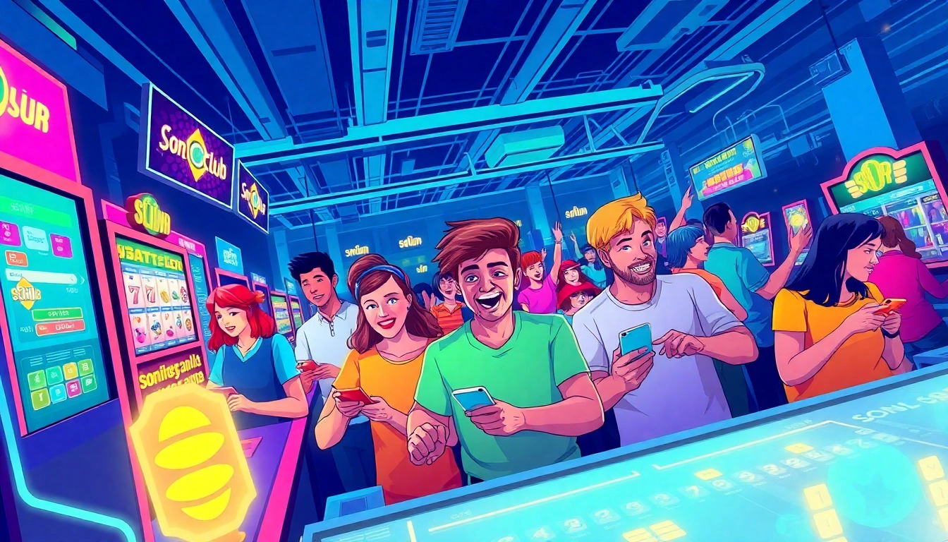 Exciting online gaming experience at Sonclub, showcasing diverse players engaged in vibrant games.