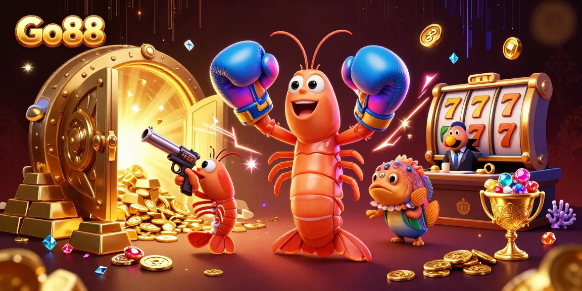 Engage with Go88's vibrant gaming atmosphere featuring exciting slot elements and treasure.