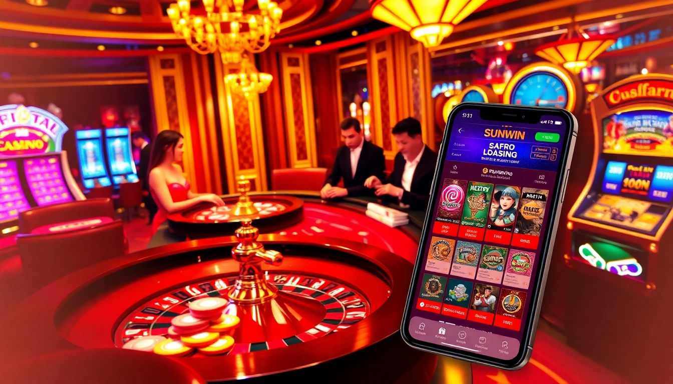 Engage with high-stakes poker and roulette at SUNWIN, the premier gambling destination, capturing excitement and professionalism.