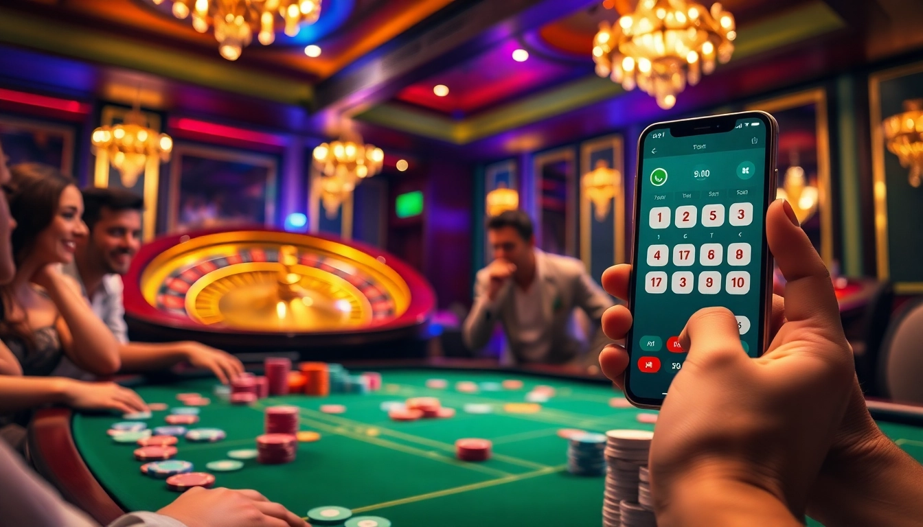 Hit Club gambling scene featuring an elegant poker table with vibrant chips and cards.
