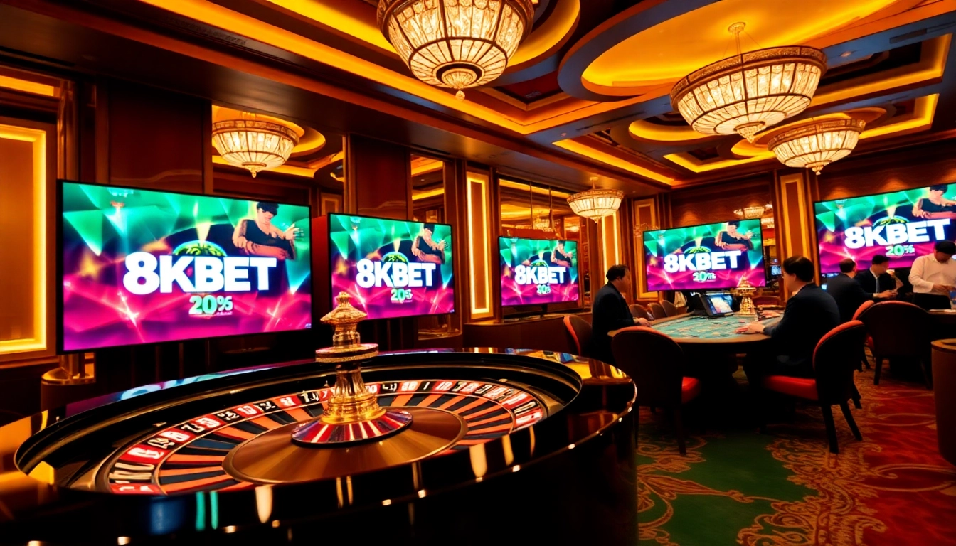 Experience the thrill of online gambling with 8KBET at luxurious casino tables.