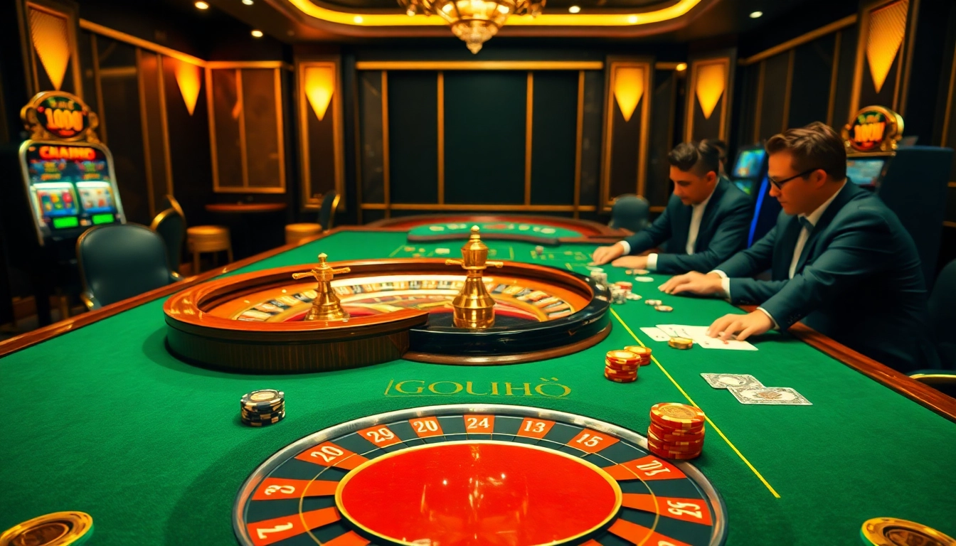 Experience the excitement of winning at GO8 CHÍNH THỨC casino with vibrant gaming scenes.