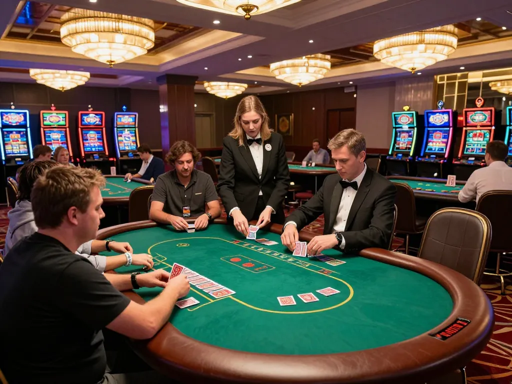 Experience thrilling gameplay at ko66biz casino with players enjoying poker in a sophisticated atmosphere.
