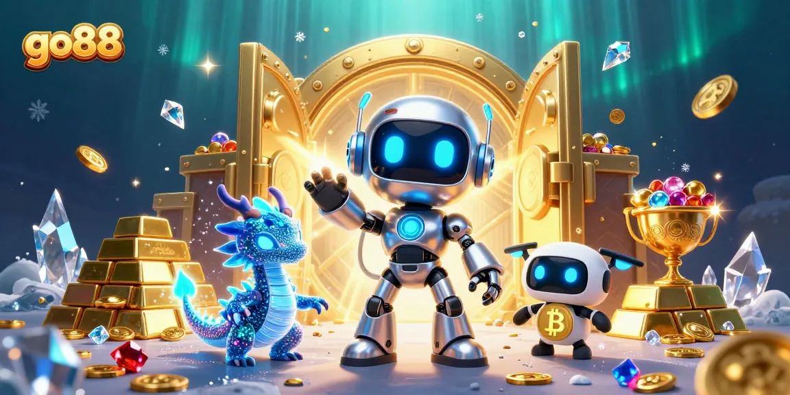 Experience thrill with go88 as 3D characters explore a vibrant casino world filled with treasures.