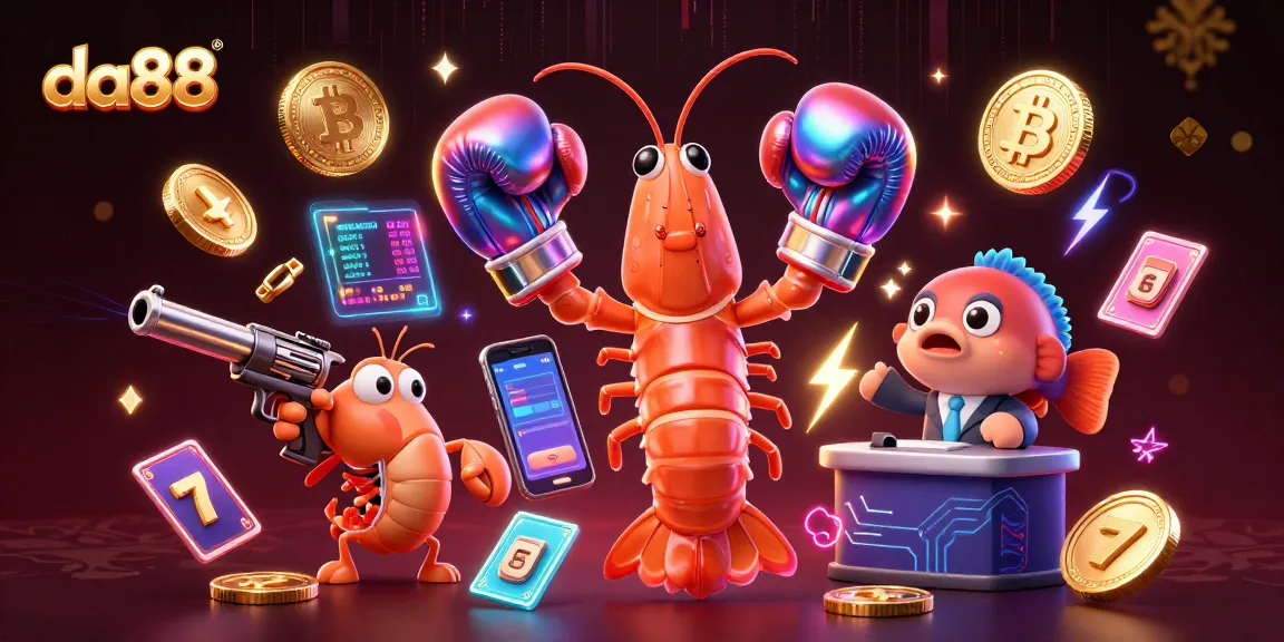 Experience thrilling action with da88 as the mantis shrimp battles in a vibrant casino scene.
