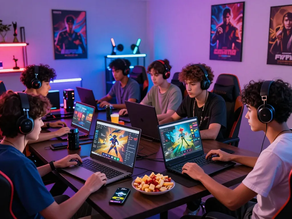 Gamers enjoying Sunwin's vibrant online gaming platform in a colorful setting.
