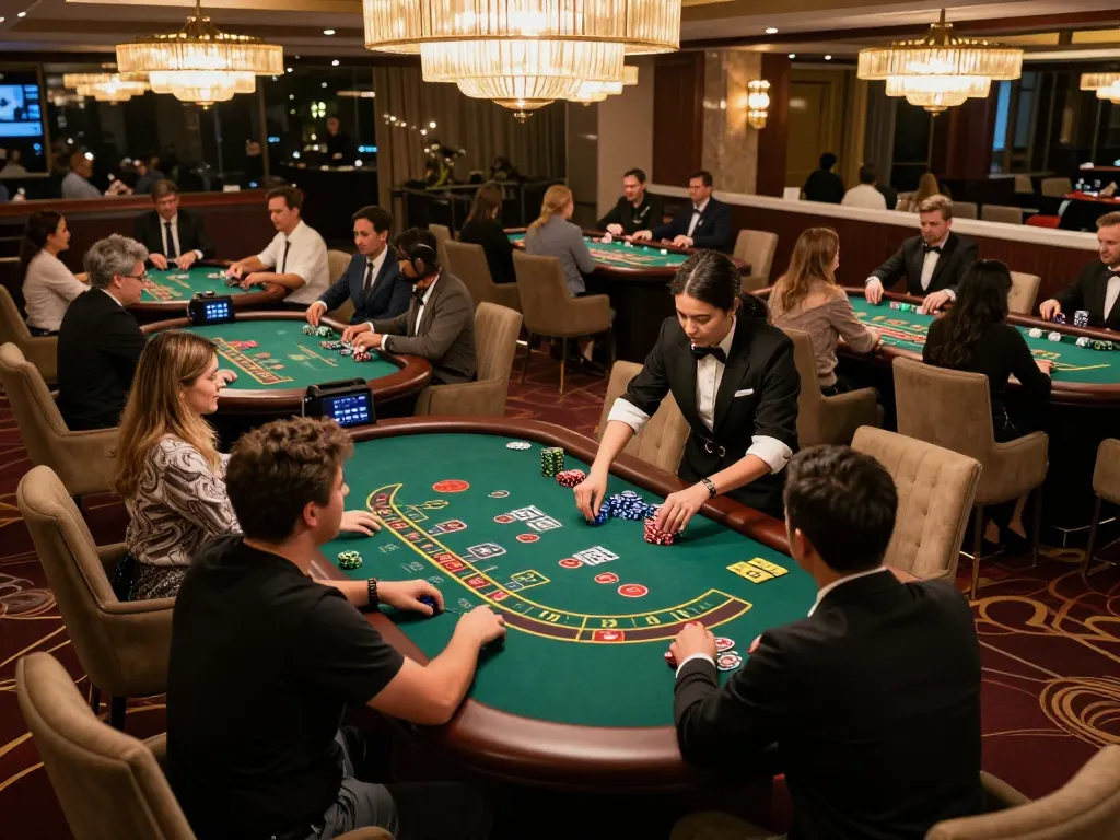 3Win players engaging at a live casino table with excitement and strategic gameplay.