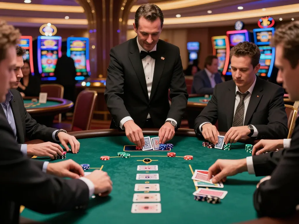 Thrilling blackjack scene showcasing strategic moments at hit club, with players placing bets.