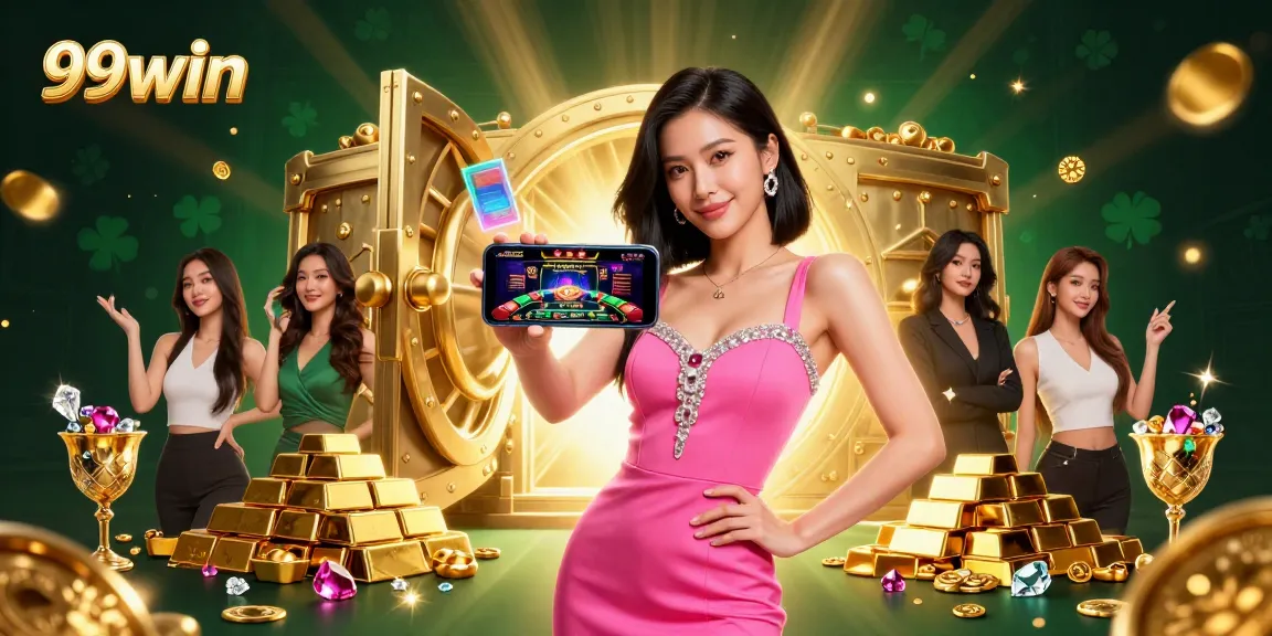 Experience the excitement at 99win with a dynamic live dealer game in an illuminated casino setting.