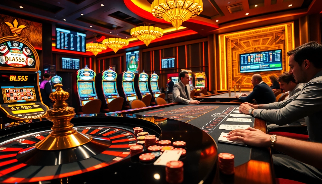 Experience high-stakes betting with BL555 at a luxurious casino setting.