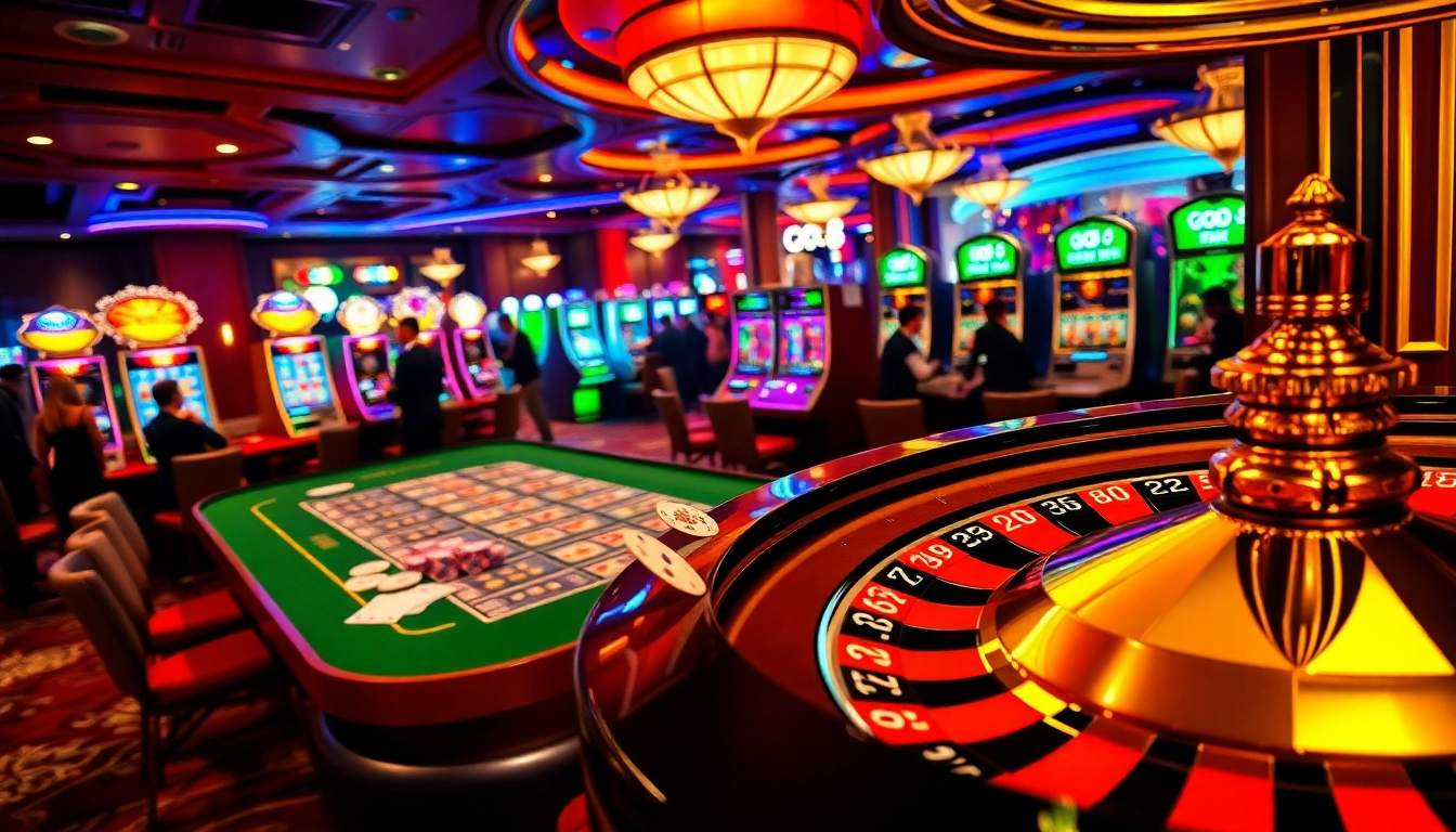 Competitive gamblers enjoying the excitement at the GO8 casino's vibrant gaming floor.