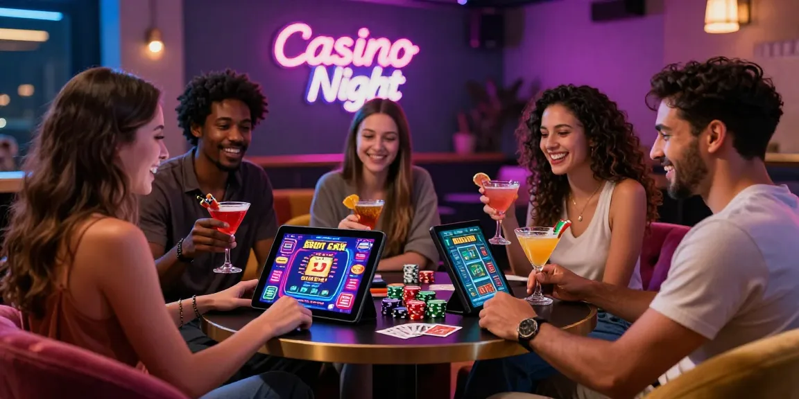 Group enjoying the vibrant atmosphere at the best credit card casinos, exploring gaming options together.