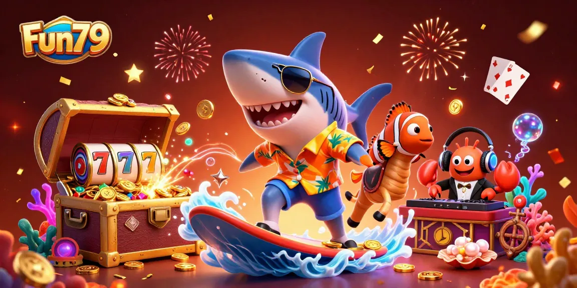 Engage in thrilling gaming experiences with Fun79, featuring vibrant casino elements under the sea.